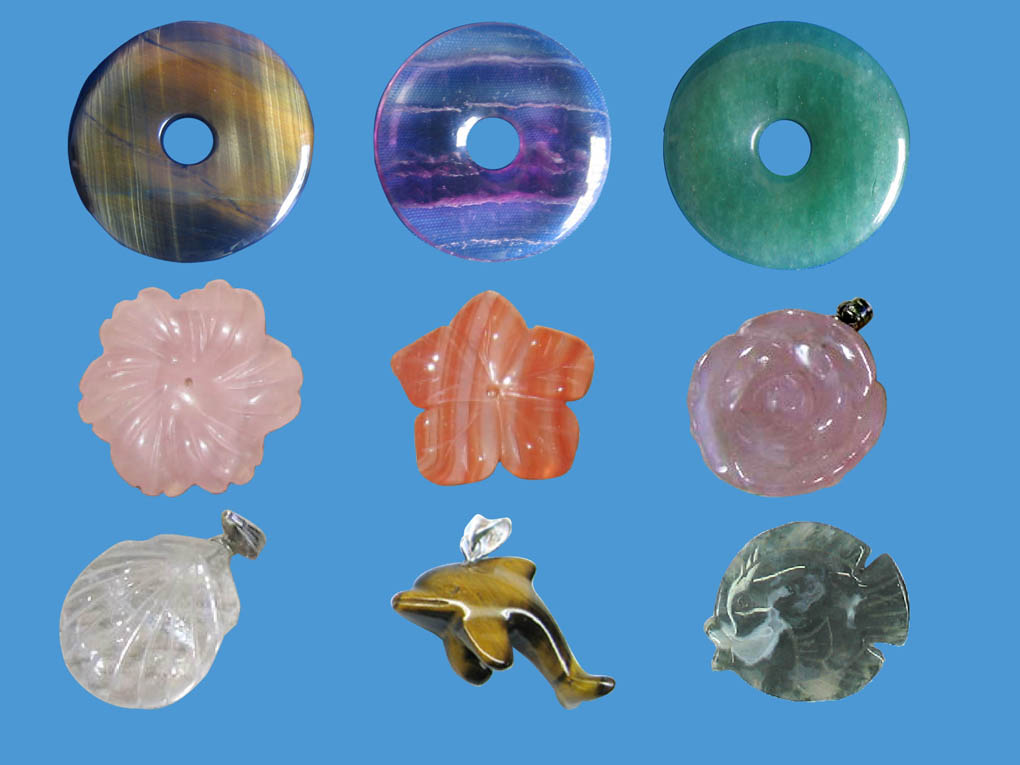 Gemstone Gift - Gemstone donut, flower, animal pendant