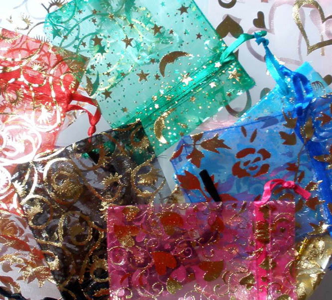 3.5x2.5"(9x7cm) 1000pcs Mixed Colorful Organza Gift Pouches Bags Pouch