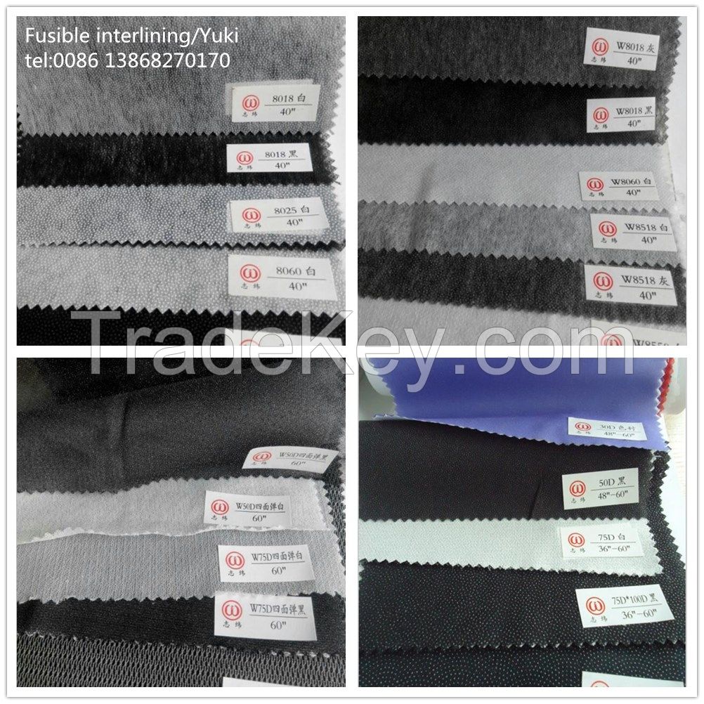 polyester fusible woven interlining