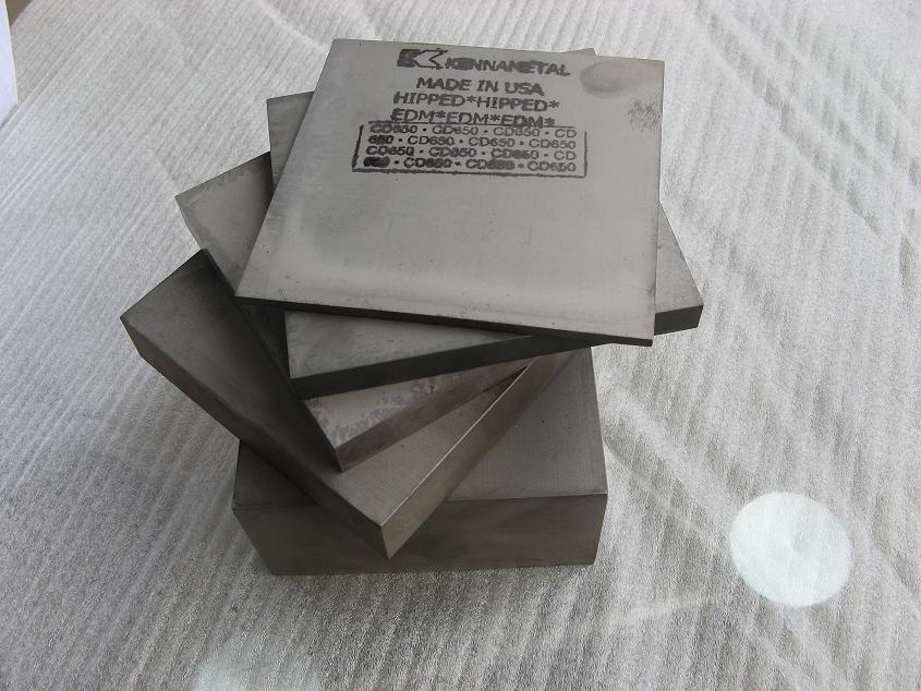 Sintered tungsten carbide blank blocks