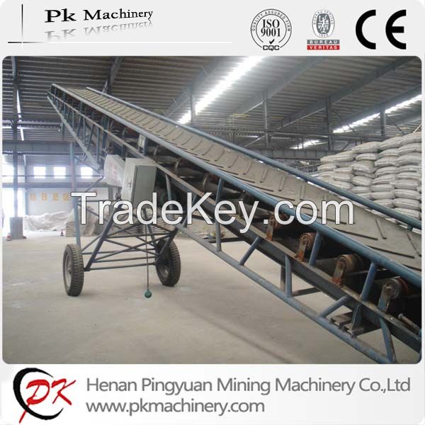 mobile belt conveyor for bag material, bulk material