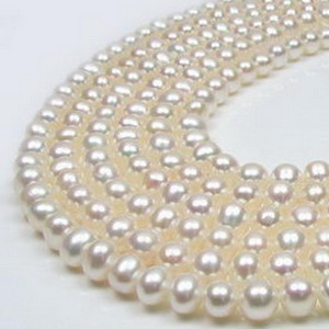 Freshwater pearl necklace 6-6.5mm. white 16.5 inches