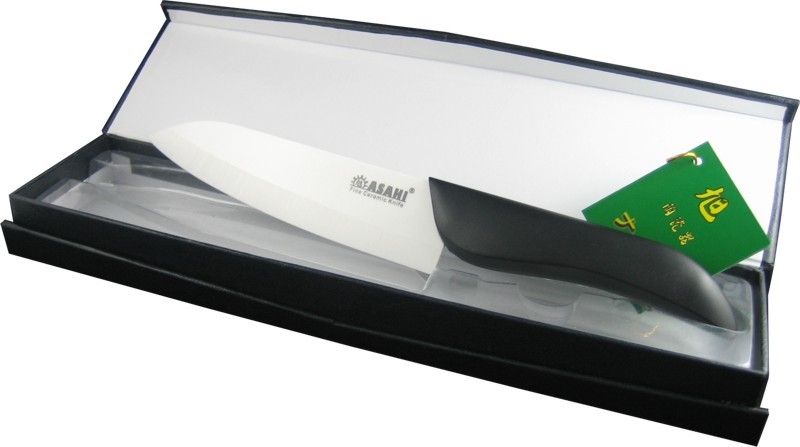 Asahi 6" White Ceramic Chefs Knife in gift box