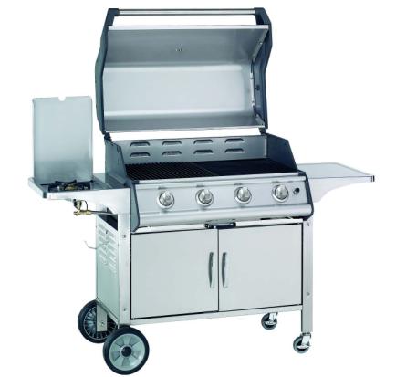 4B stainless steel cabinet trolley grill with hood
