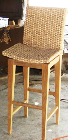 Rattan and water hyacinth bar chair