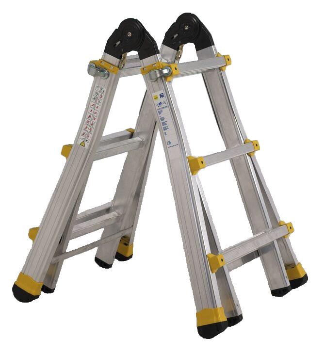 Telescopic articulated aluminium ladder