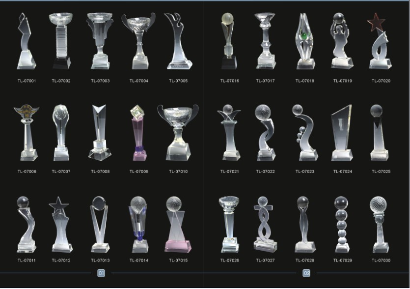 trophy, crystal award and cup, crystal glass trophy