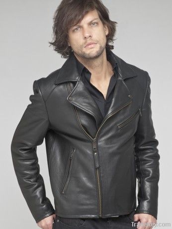 motobike leather fashion jacket for men
