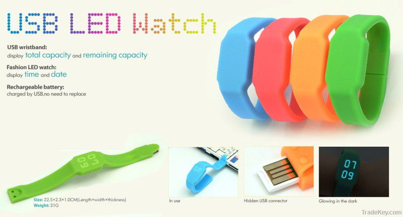 LED watch usb flash drive