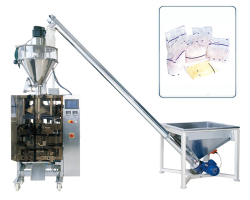 Vertical form fill seal packaging machine for powder