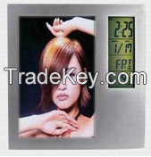 photo picture frame clock with digital clock