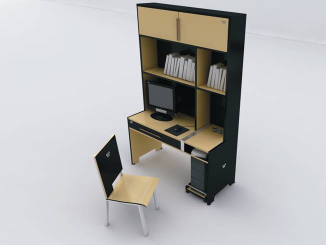 bookcase and chair