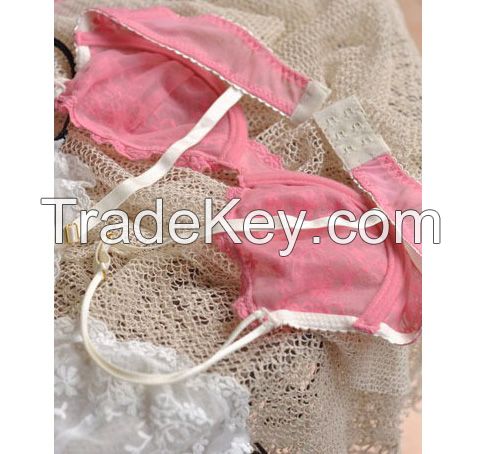 Women Sexy Underwear Transparent Embroidery Lace Bra Sets[Small order are welcomed]