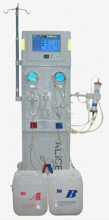 Double-pump hemodialysis machine