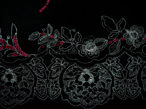 Mesh Spangle Embroidery Fabric (Z08008)