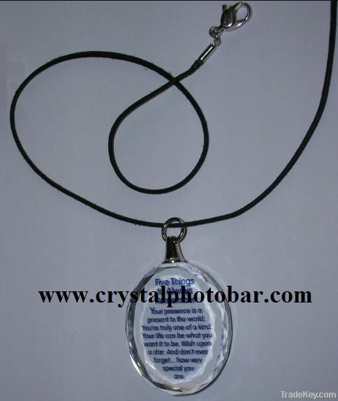 personalized crystal heart necklace/ keychain with your own picture
