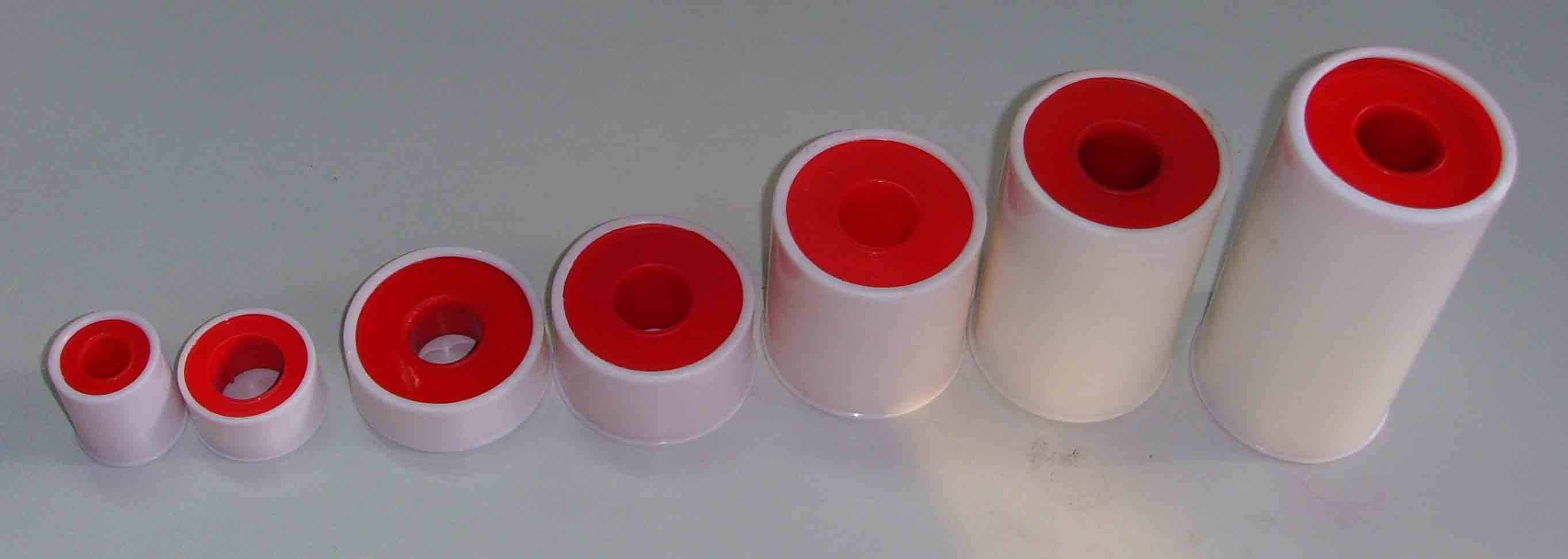 zinc oxide plasters, adhesive plasters in plastic cans.