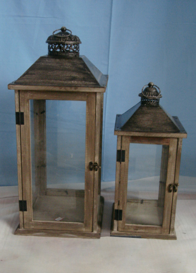 Cottage antique wooden lantern
