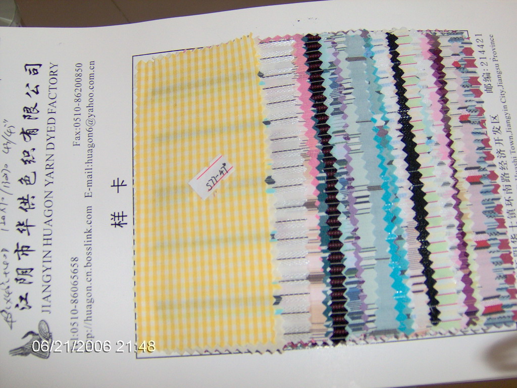 cotton yarn dyed stretch poplin fabric