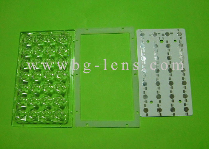 4x7 28W street light led lens with PCB and gasket