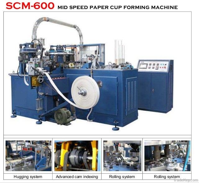 SCM-600 20 kw Rated Power Automatic Paper Cup Machine / Machinery With