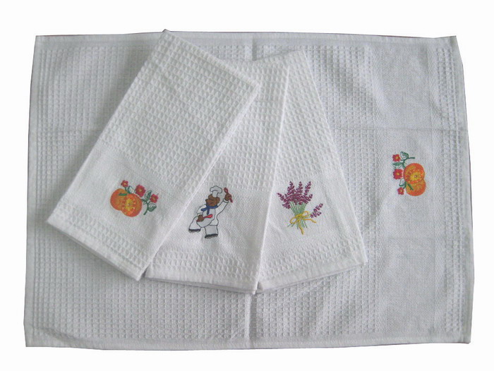 embroidery waffle tea towel