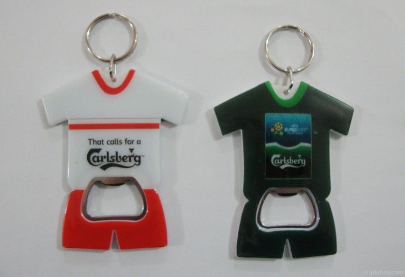 T-shirt shape bottle opener keychain jersey bottle opener keyring