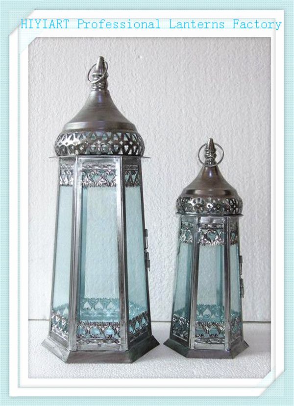 Decoration colorful garden lanterns metal candle holders