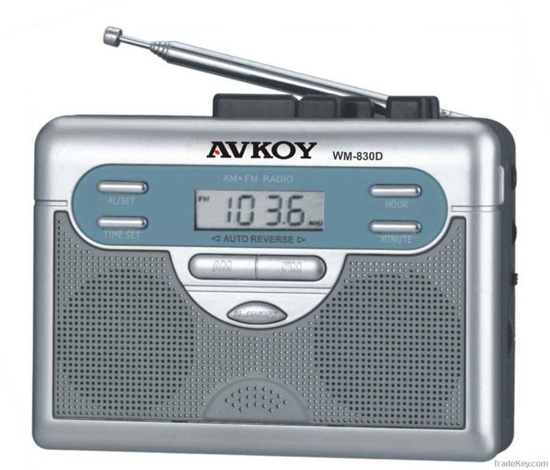 AM/FM Digital Radio cassette recorder with Auto reverse
