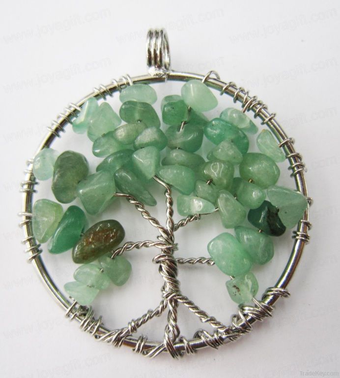 gemstone pendant, lucky tree pendant, brithday pendant