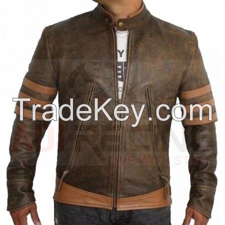 X-Men Wolverine Origins Bomber Style Brown Real Leather Jacket All sizes