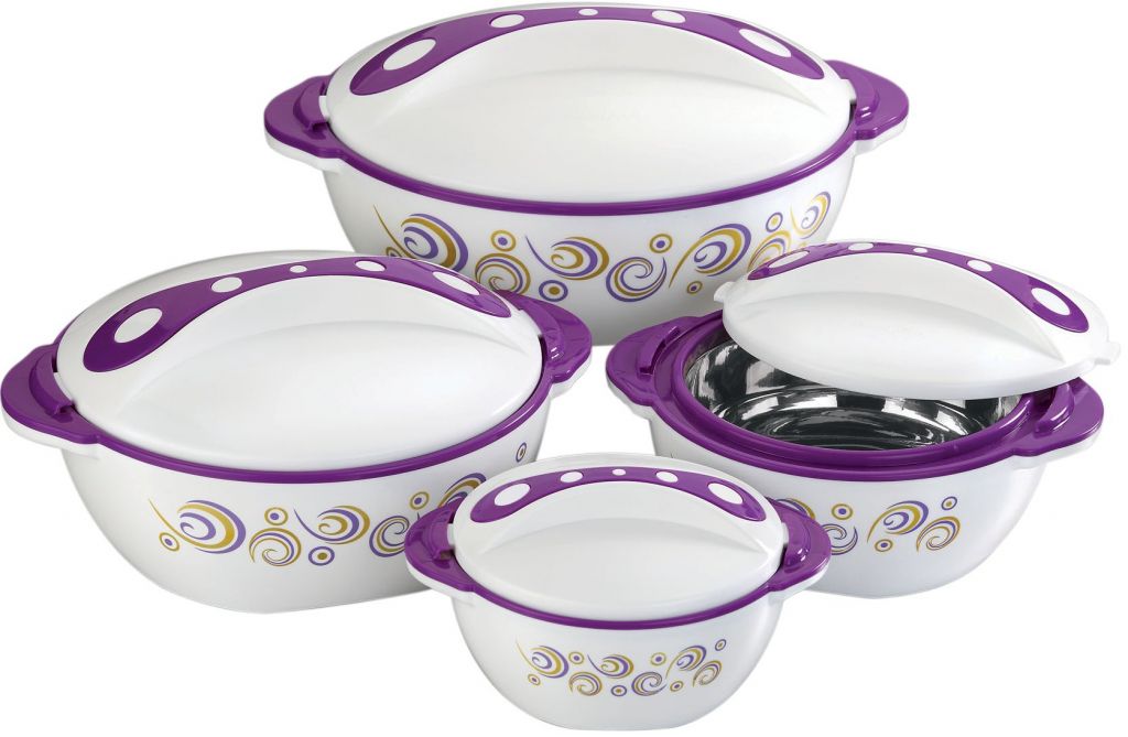 PAVONIA 4 Pcs.Insulated thermo food bowl set