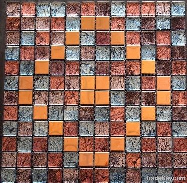 glass mosaic(mixed stainless steel )