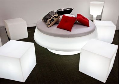 Acrylic Led light Up Cube Seats Series For Hotel Office Commercial Use