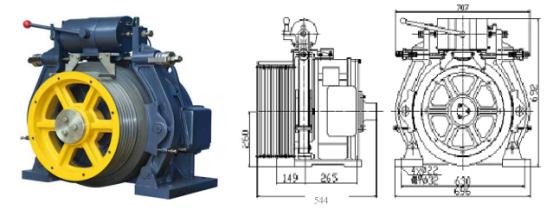 260GD PM Gearless motor machine for lifts/elevators