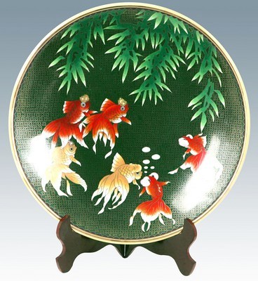 Cloisonne Enamel Plate Handcraft Decoration Art Craft Gift Collection