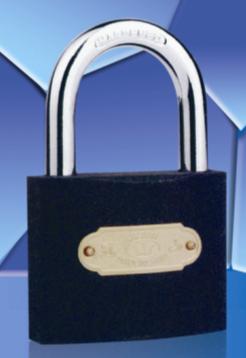 grey iron padlock