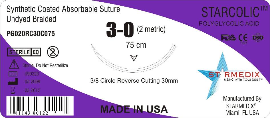 Starcolic Polyglycolic Acid (PGA) Suture