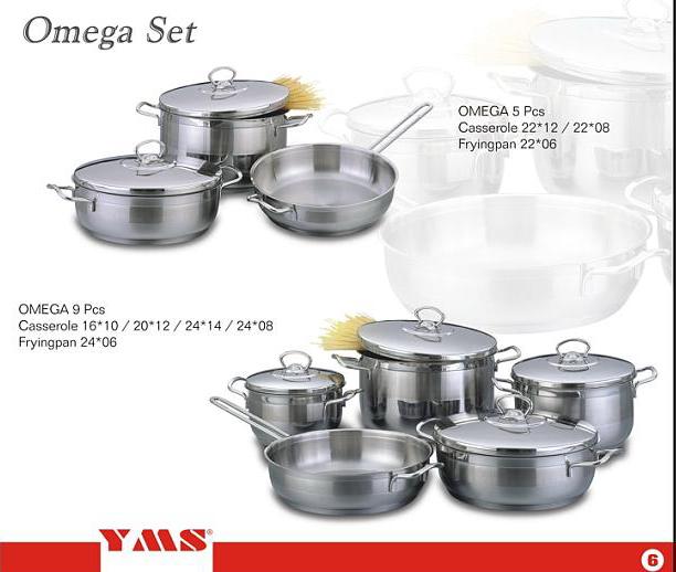 YMS Omega Stainless steel Cookware Sets By YMSYESILTAN, Turkey