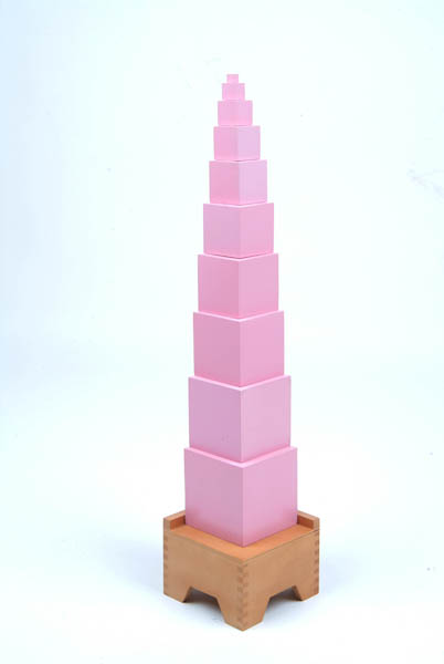 pink tower of montessori toys