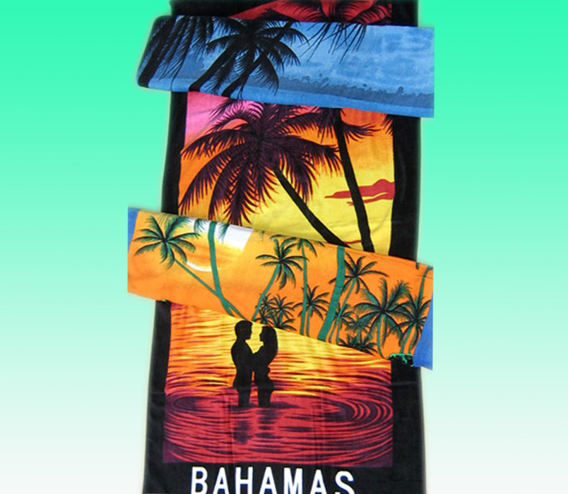 Velour Reactive Printed Beach Towel