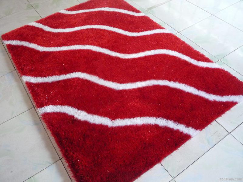 Polyester shaggy carpet rug