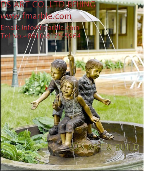 bronze fountain, brass fountain,