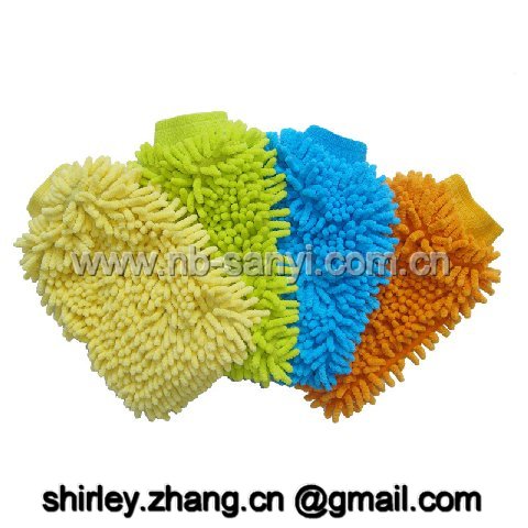 microfiber chenille car wash mitt, glove