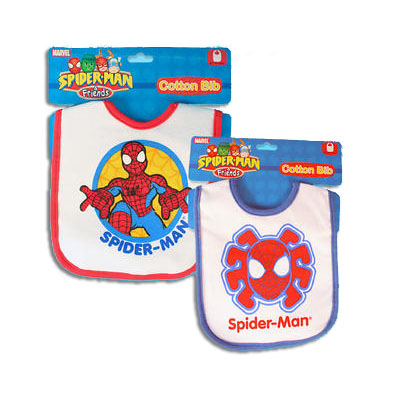 SPIDERMAN & FRIENDS MARVEL BLUE/RED BABY COTTON BIB