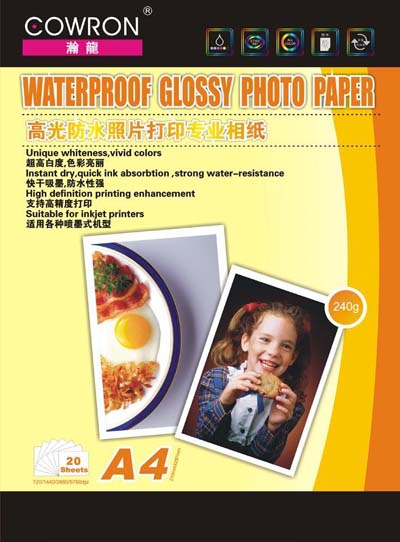Waterproof Glossy(Matte, Fluey Surface , Canvas) Photo Paper 100-350gsm