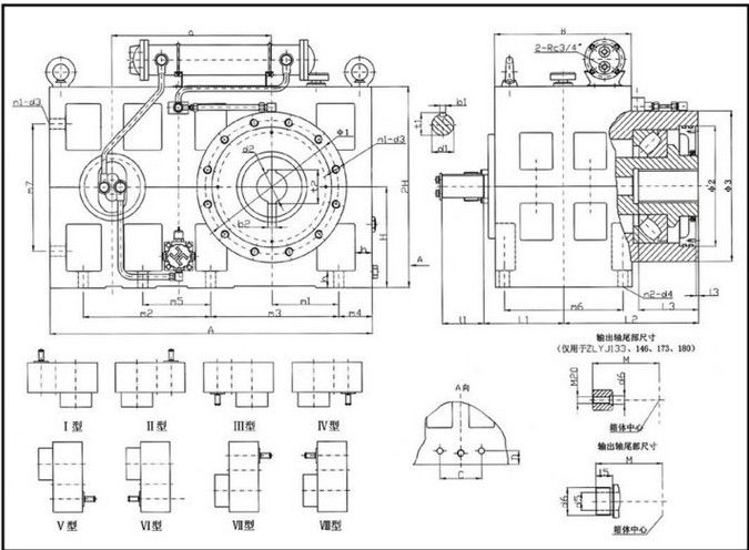ZLYJ series single screw extruder 225-12.5 gear box reduction