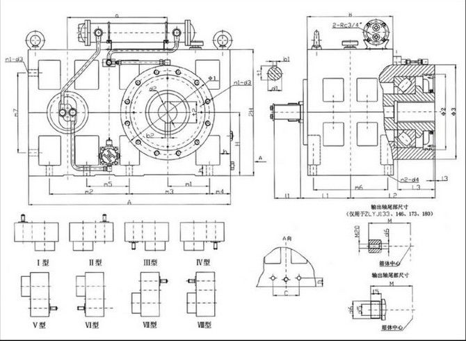 Plastic extruder reduction ZLYJ 173-10 single screw extruder gear box