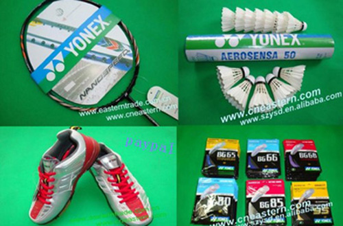 badminton goods-badminton racket, shuttlecock, badminton shoes, string