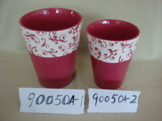 ceramic flower pot(decal)